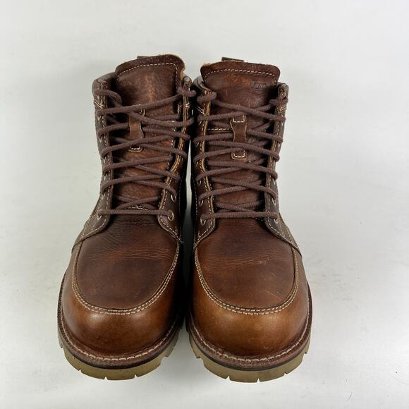 LLBean brown leather East Point Oxfords us men’s size 8 moc toe waterproof boots - Picture 4 of 12